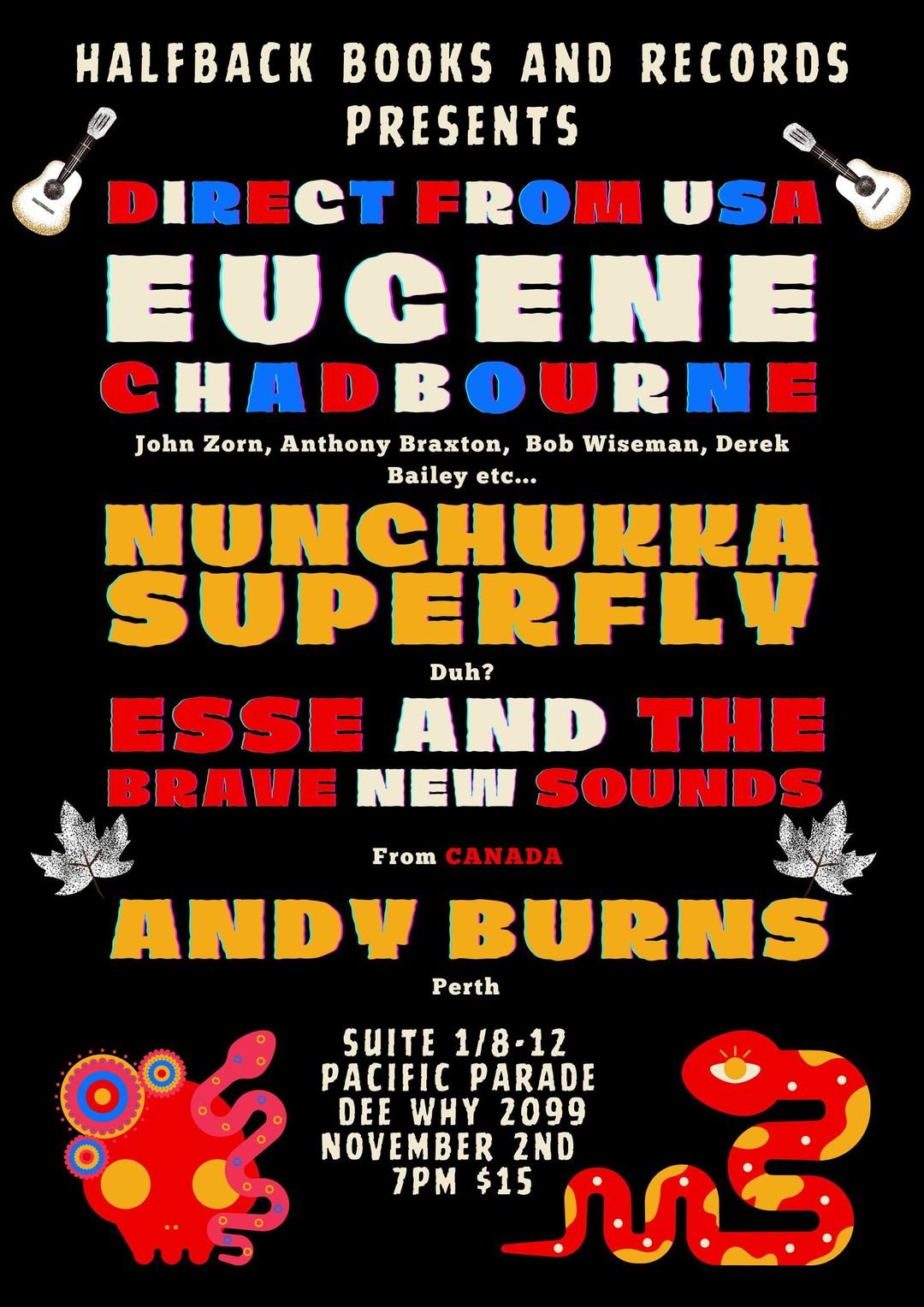 Eugene Chadbourne + Nunchukka Superfly @ Halfback Books