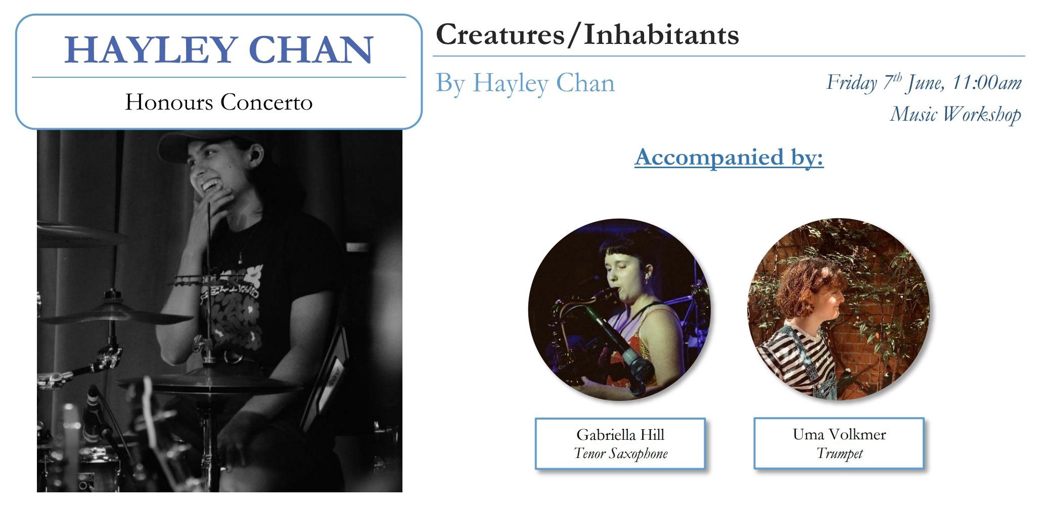 Creatures/Inhabitants: Hayley Chan's Drum Set Concerto