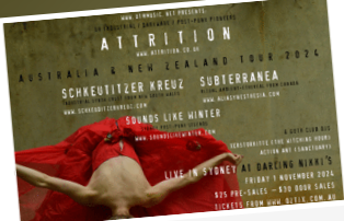 Attrition (UK) Australian Tour 2024