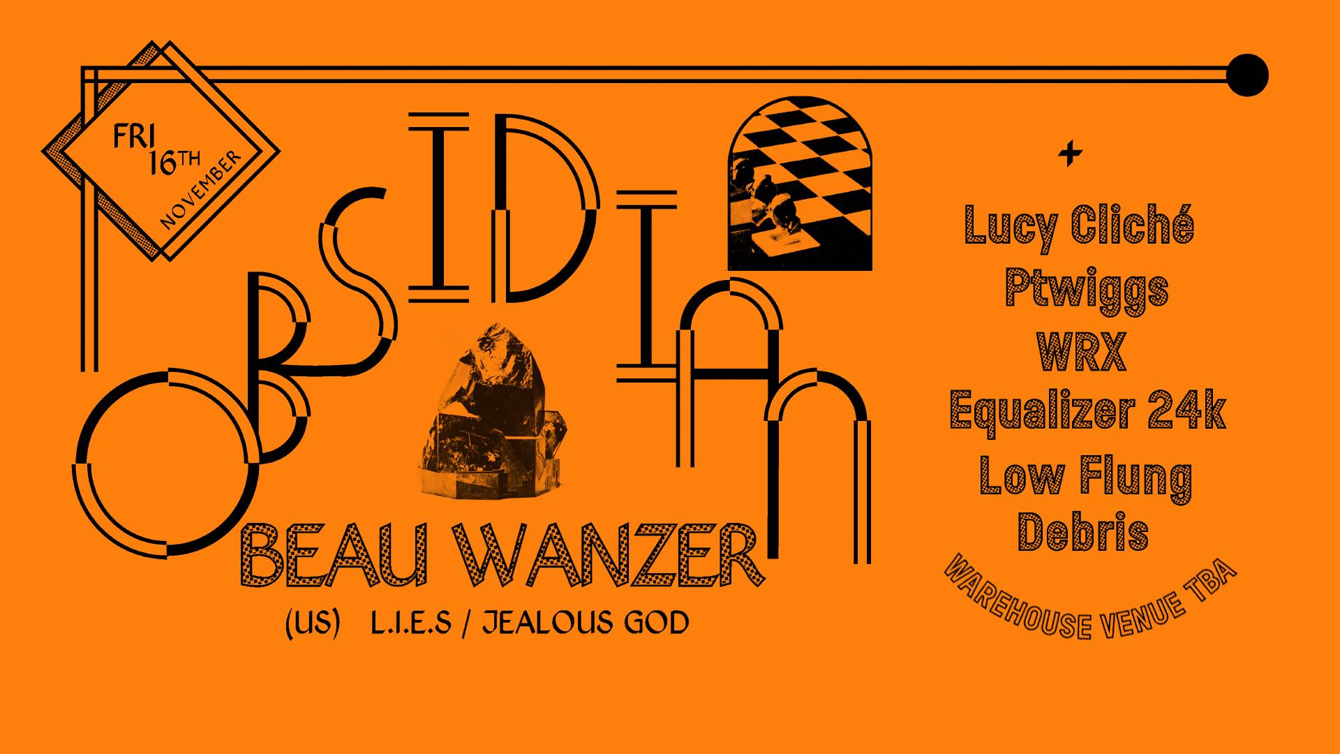 Obsidian Sydney w/ Beau Wanzer, Lucy Cliché, Ptwiggs & guests