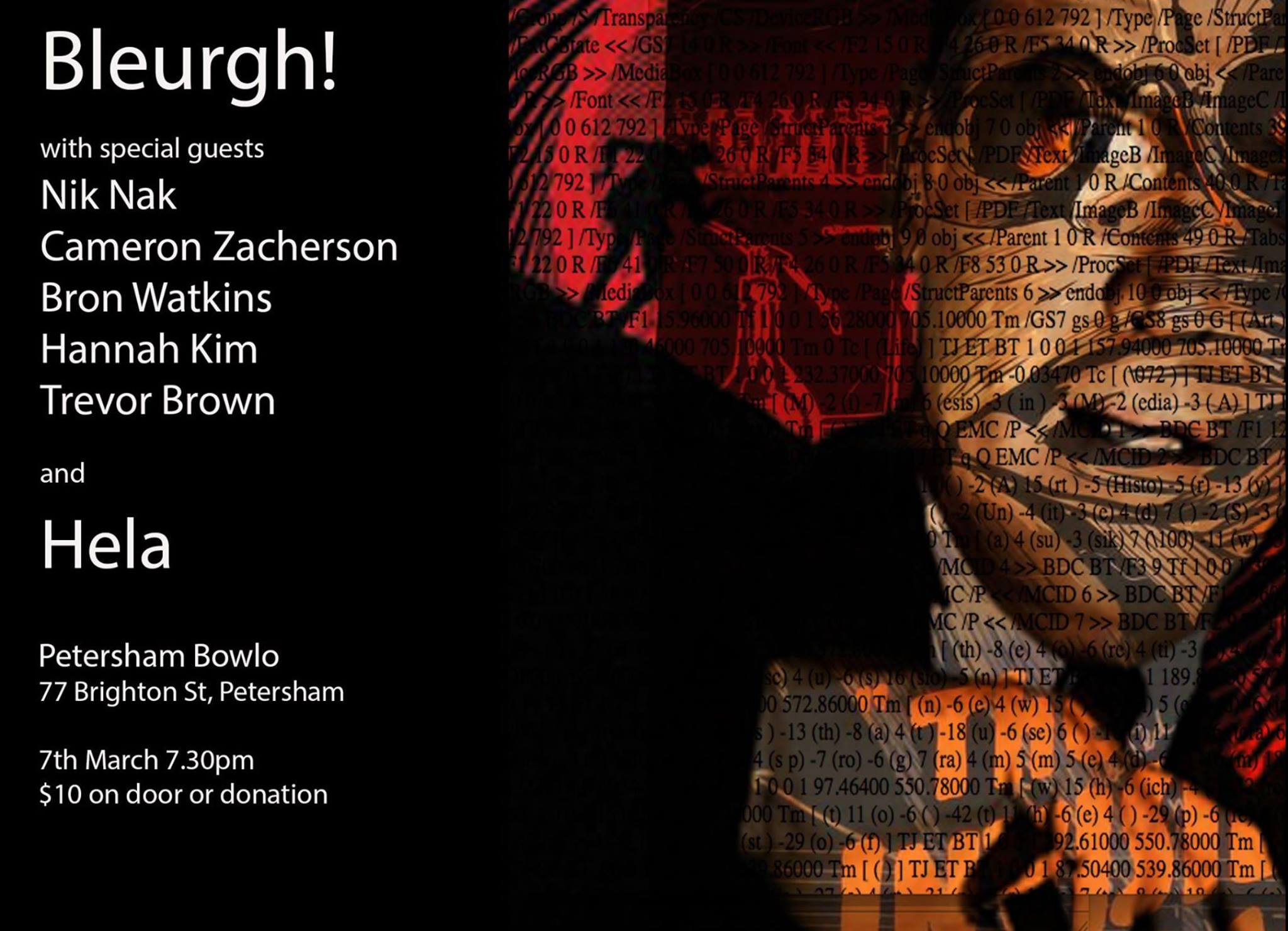 Bleurgh! (special guests) and Hela at the PBC