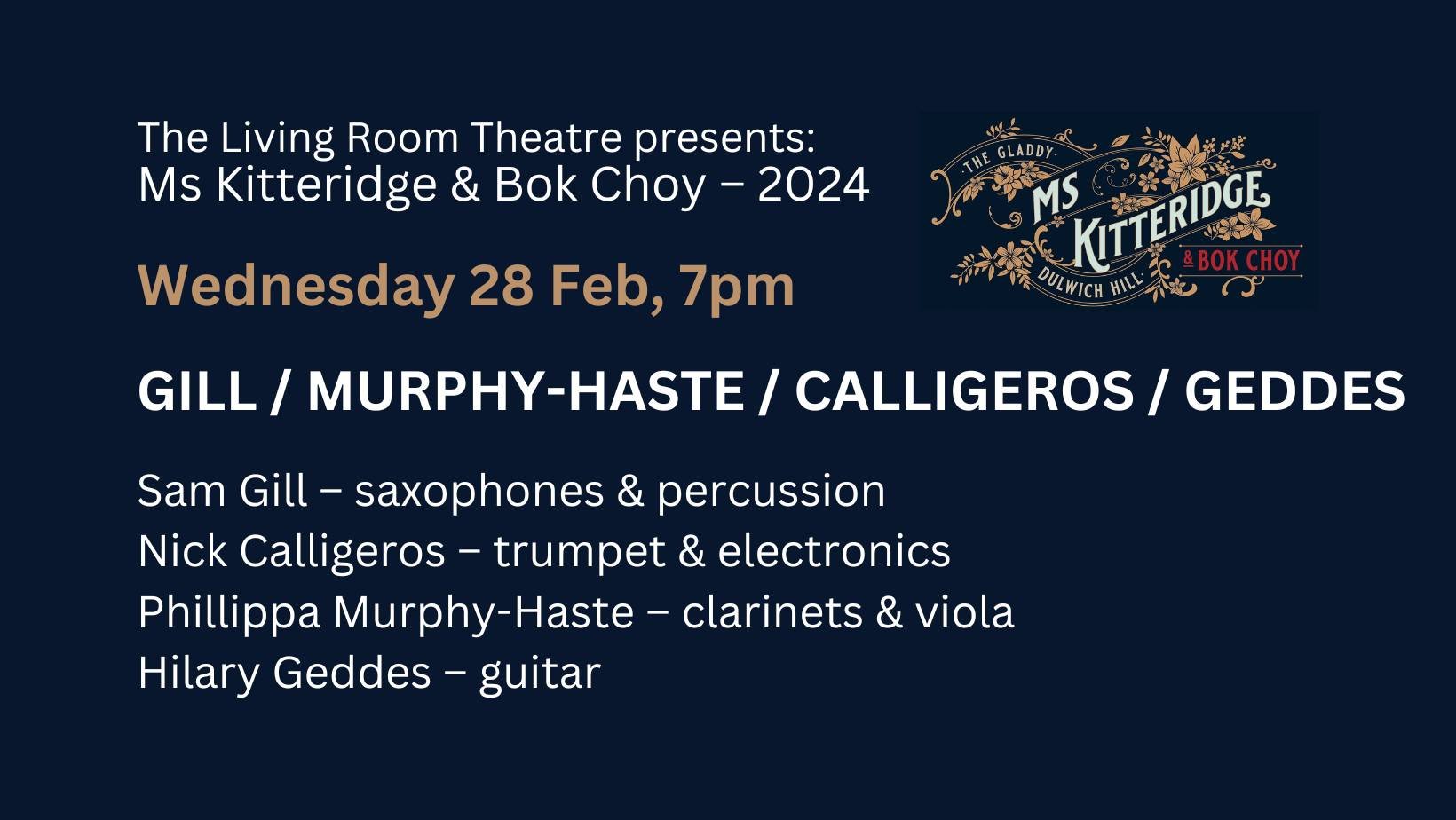 MsK&BC: Sam Gill, Phillippa Murphy-Haste, Nick Calligeros, Hilary Geddes