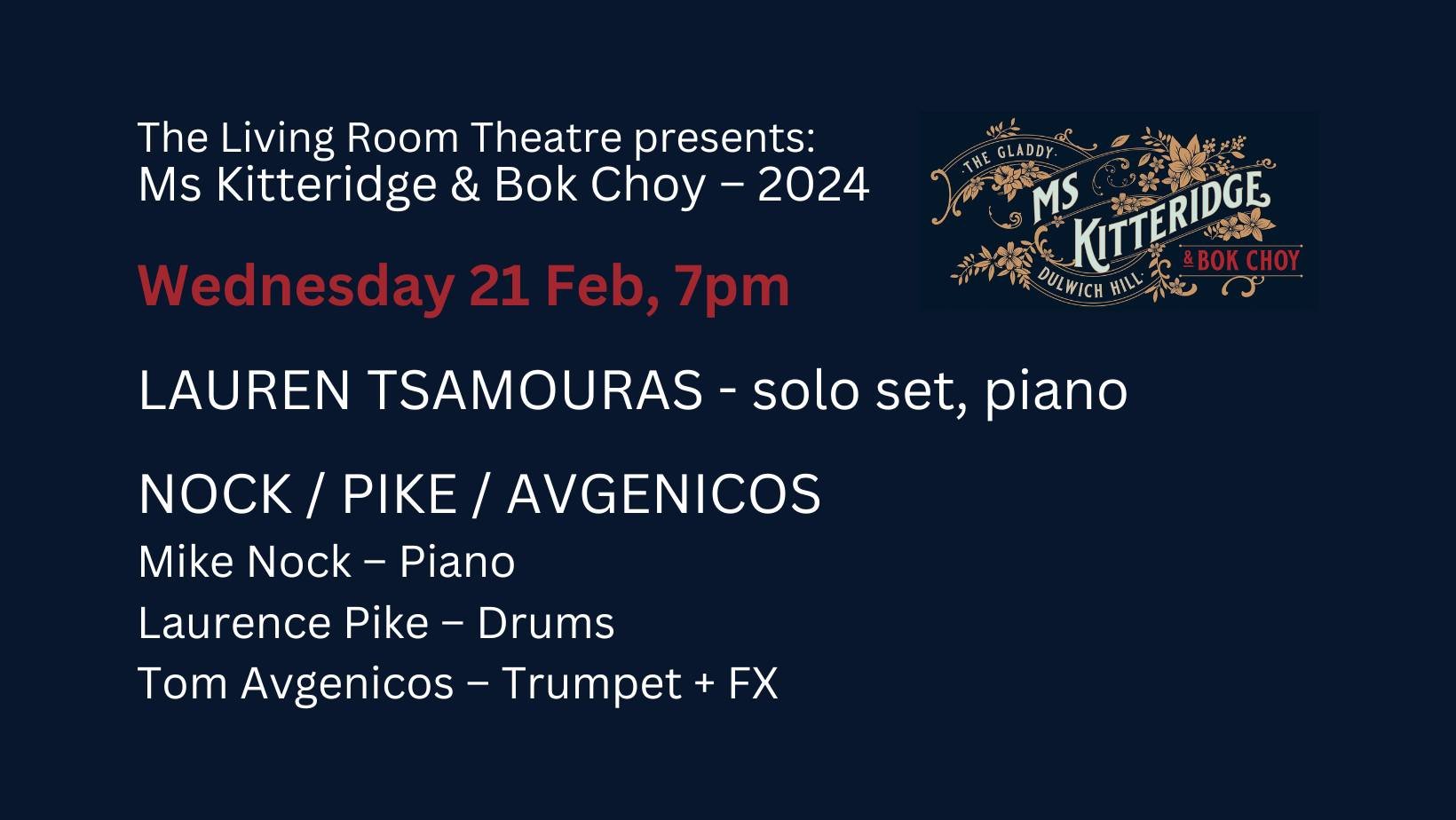 MsK&BC: LAUREN TSAMOURAS + NOCK / PIKE / AVGENICOS