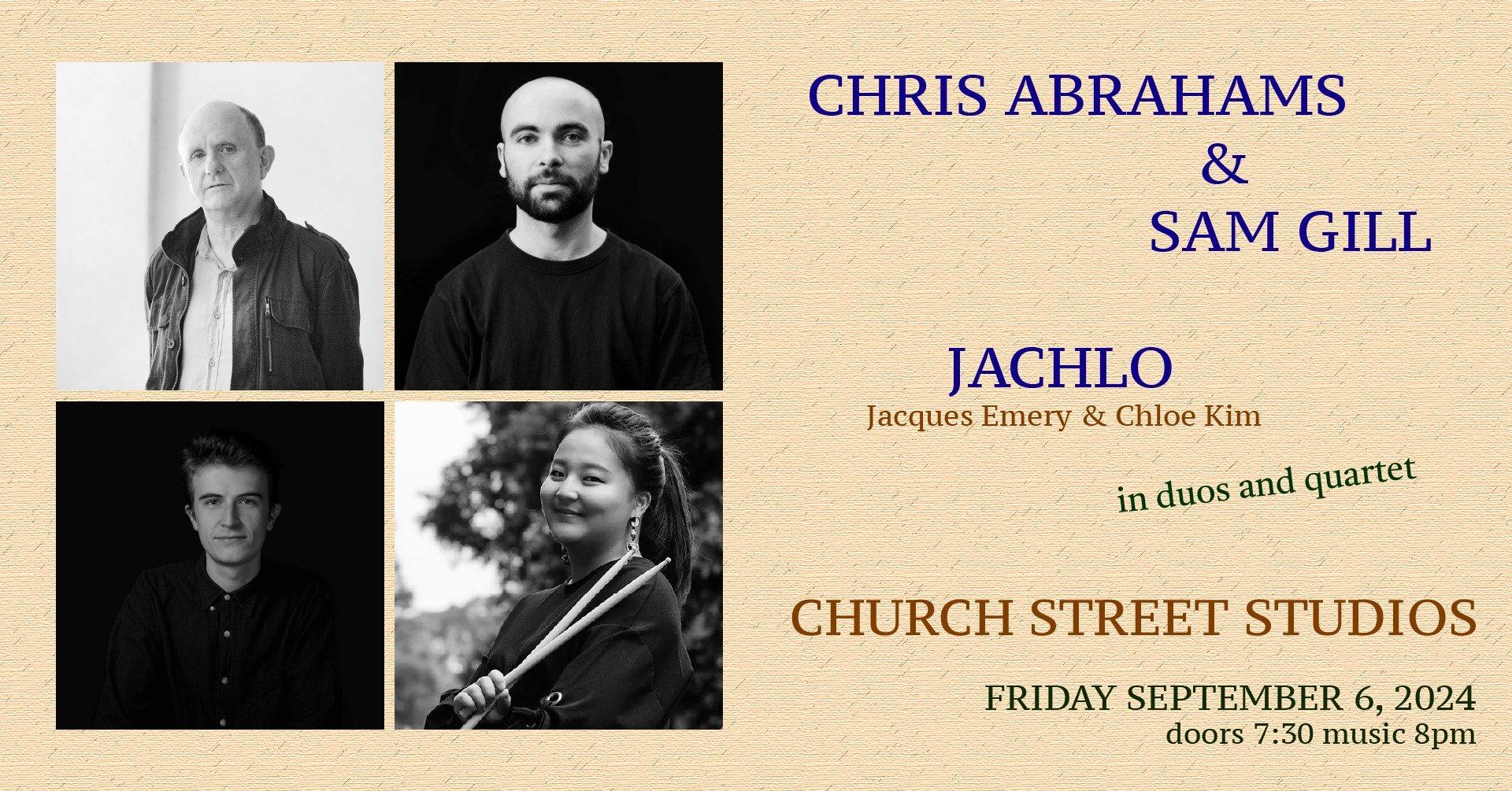 CHRIS ABRAHAMS & SAM GILL // JACHLO at Church Street Studios