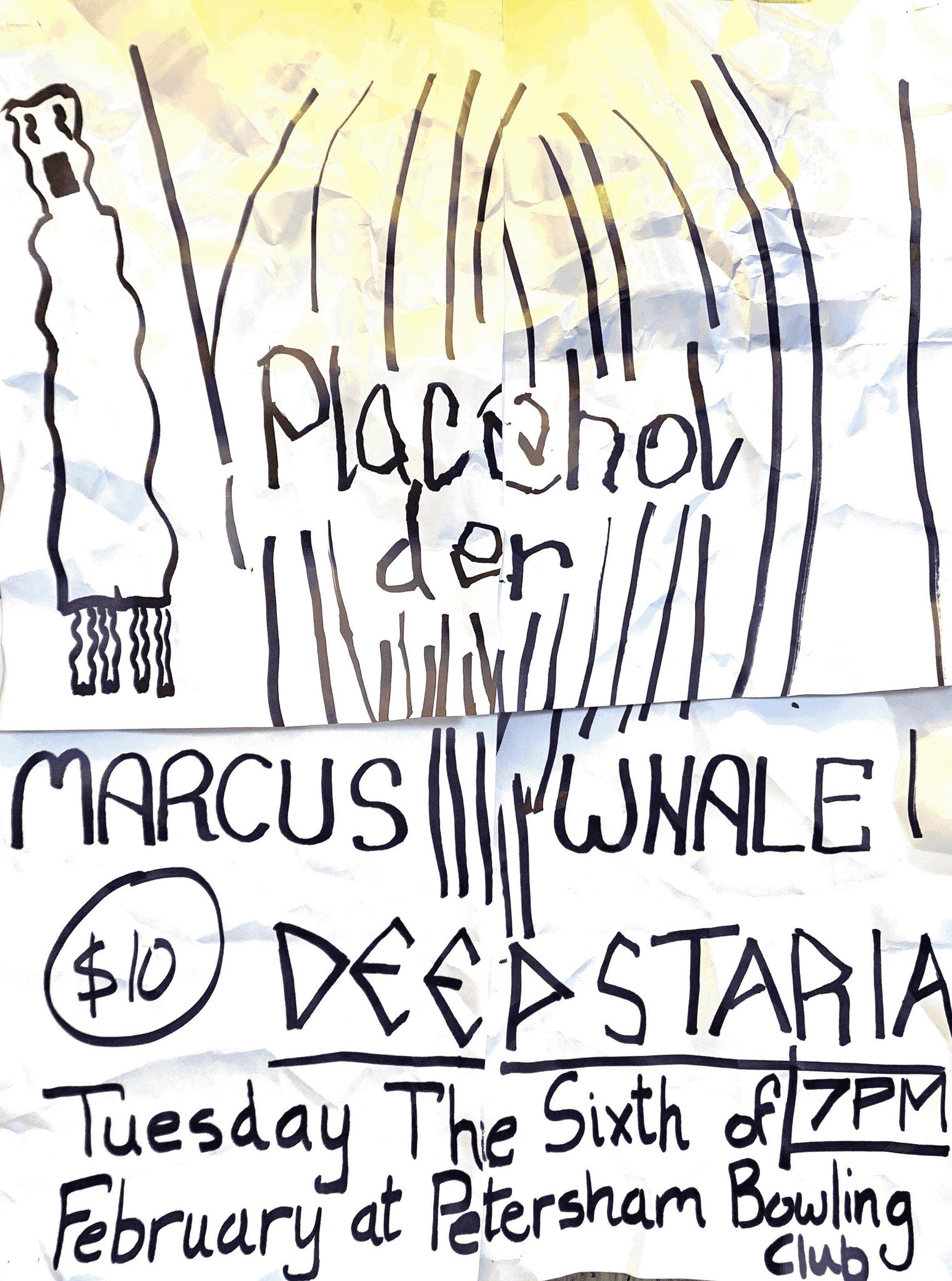 PLACEHOLDER + MARCUS WHALE (SHENG) + DEEPSTARIA **PLEASE NOTE VENUE CHANGE - NOW AT TEMPE JETS***
